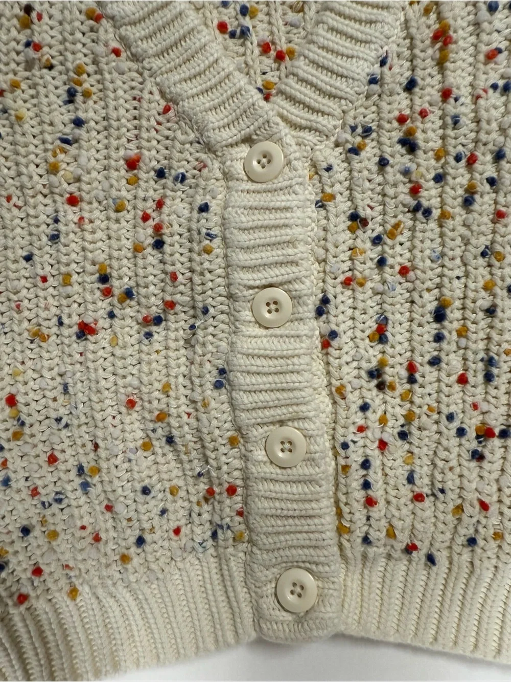 Hanna Andersson Girls Confetti Knit Cardigan Sweater 120 6-7